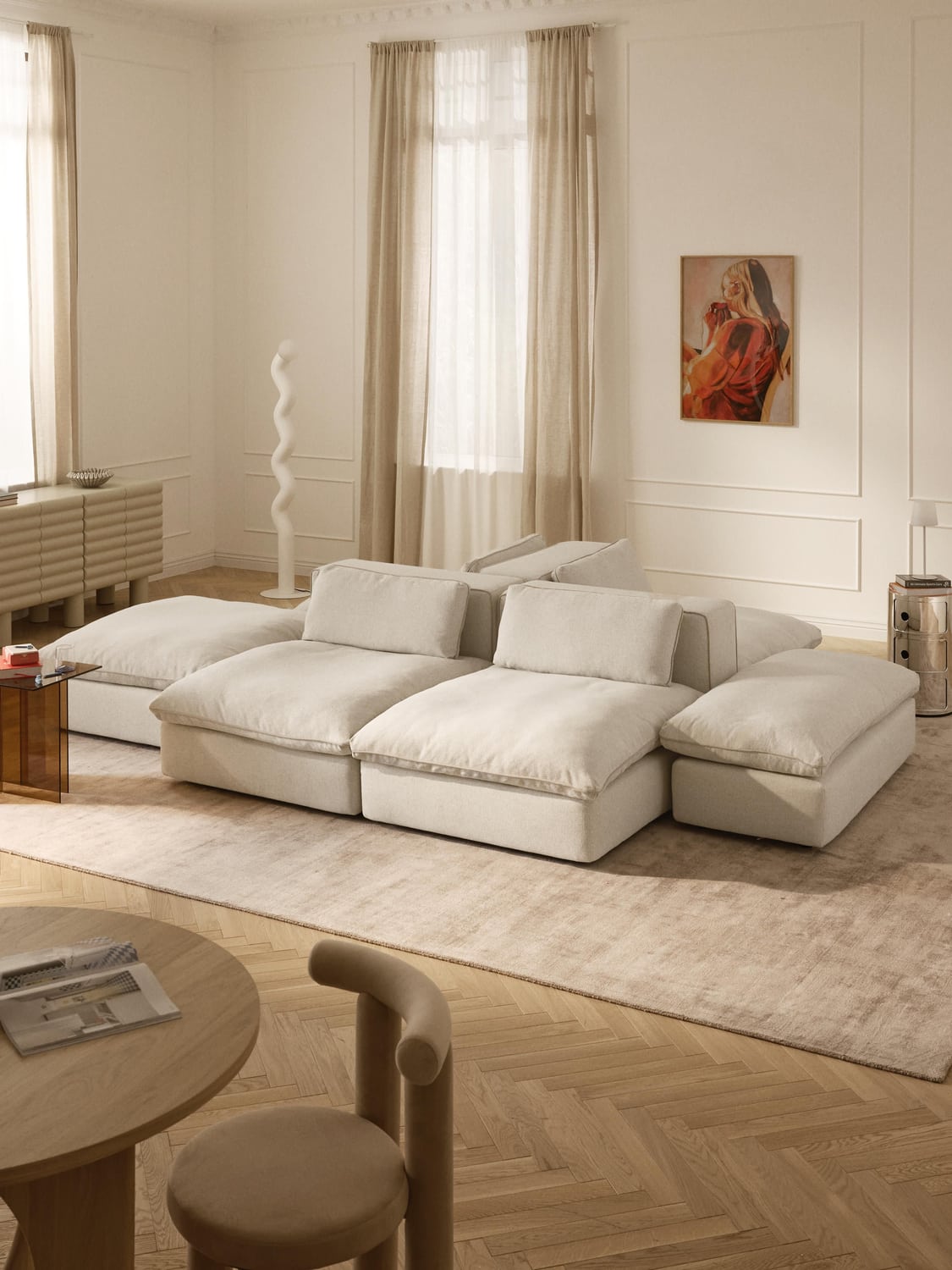 Felix Modular XL Sofa — Blush