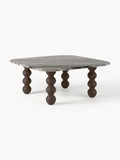 Lyndi Marble-Coffee Table with Oak Legs — Grey
