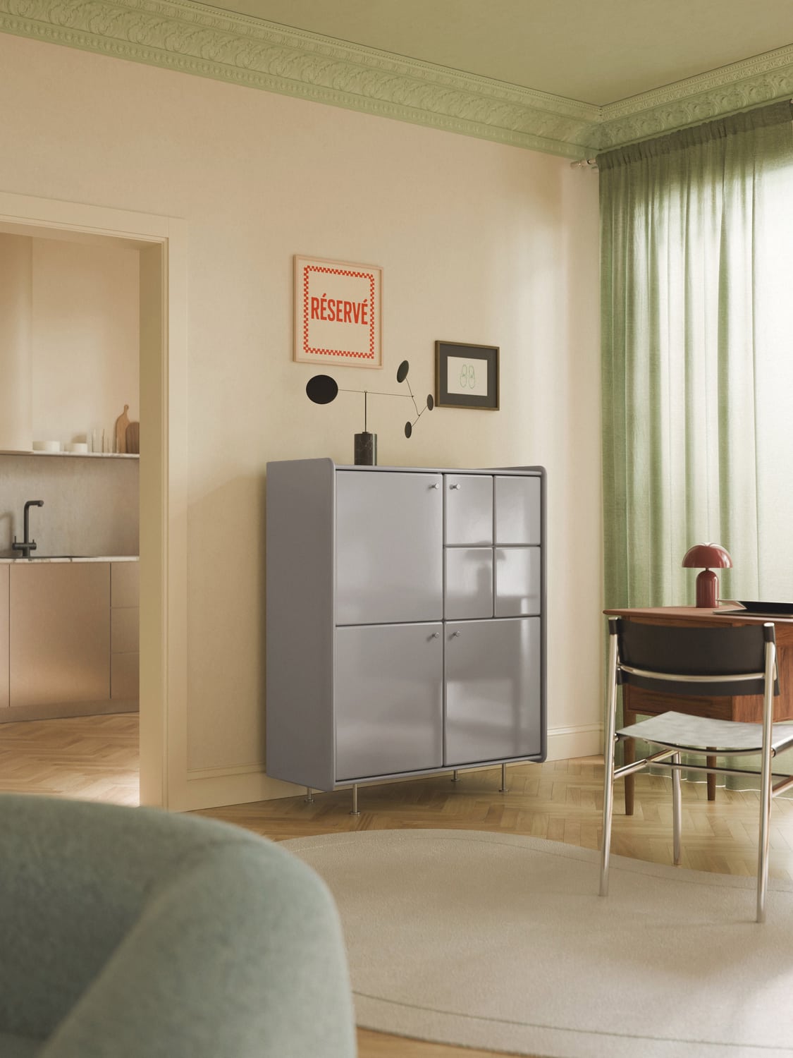 Coya Highboard — Taupe