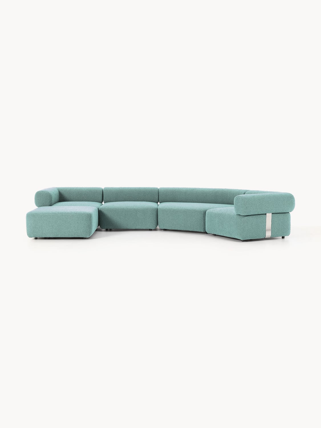 Anton Large Modular Bouclé Sofa with Ottoman (left/right) — Grey