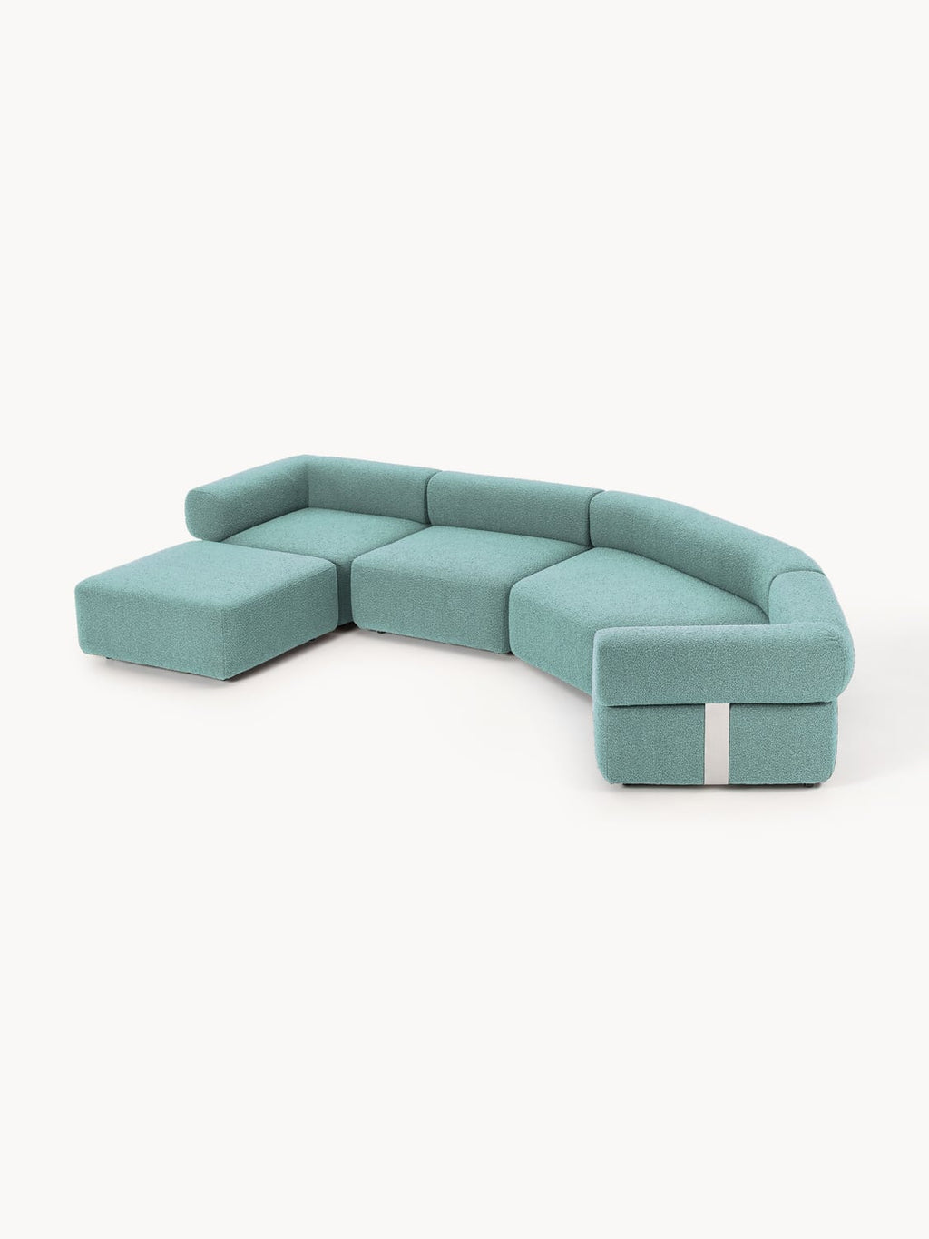 Anton Large Modular Bouclé Sofa with Ottoman (left/right) — Grey
