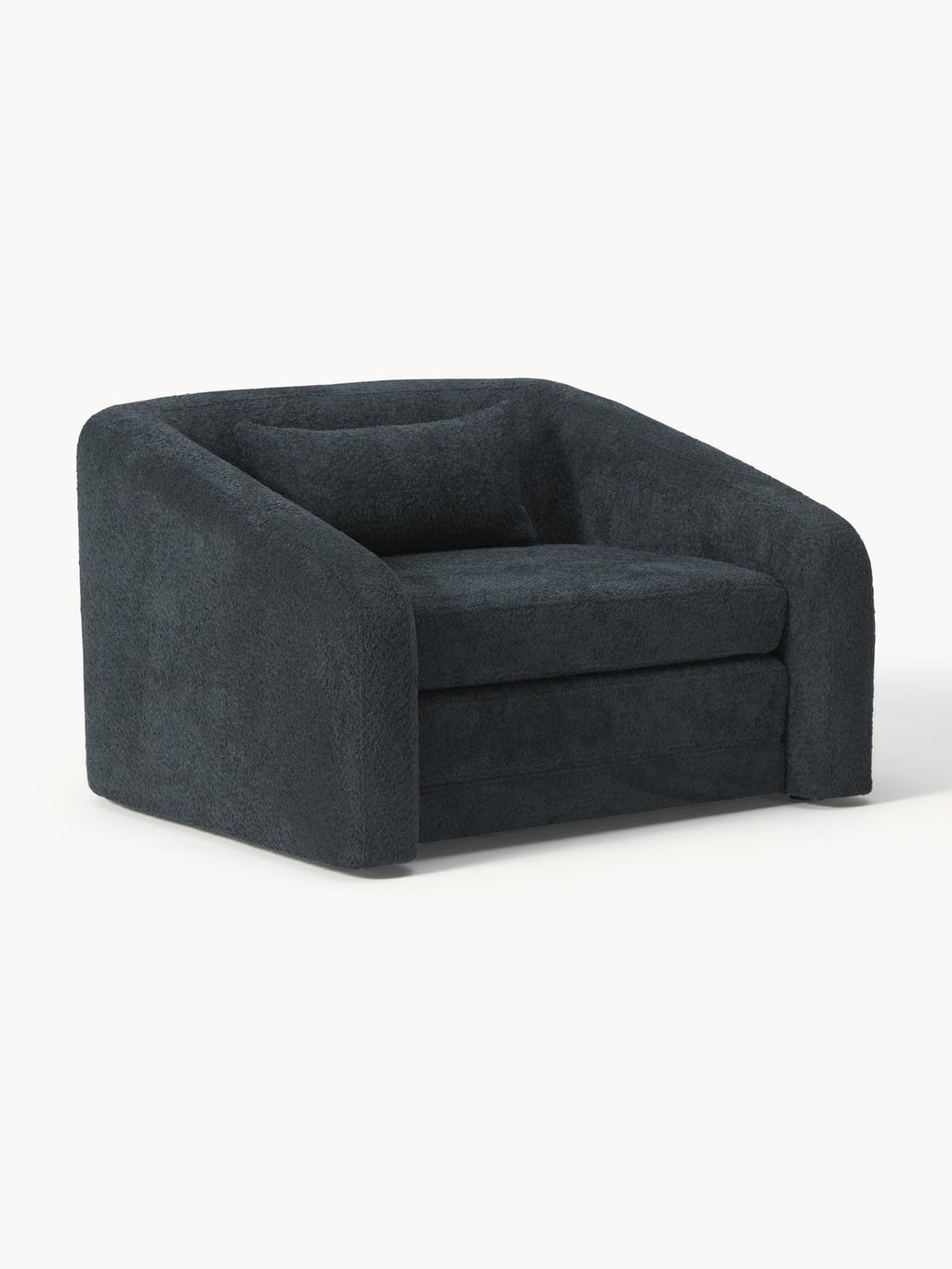 Eliot Sleeper Chair in Teddy Bouclé — Charcoal