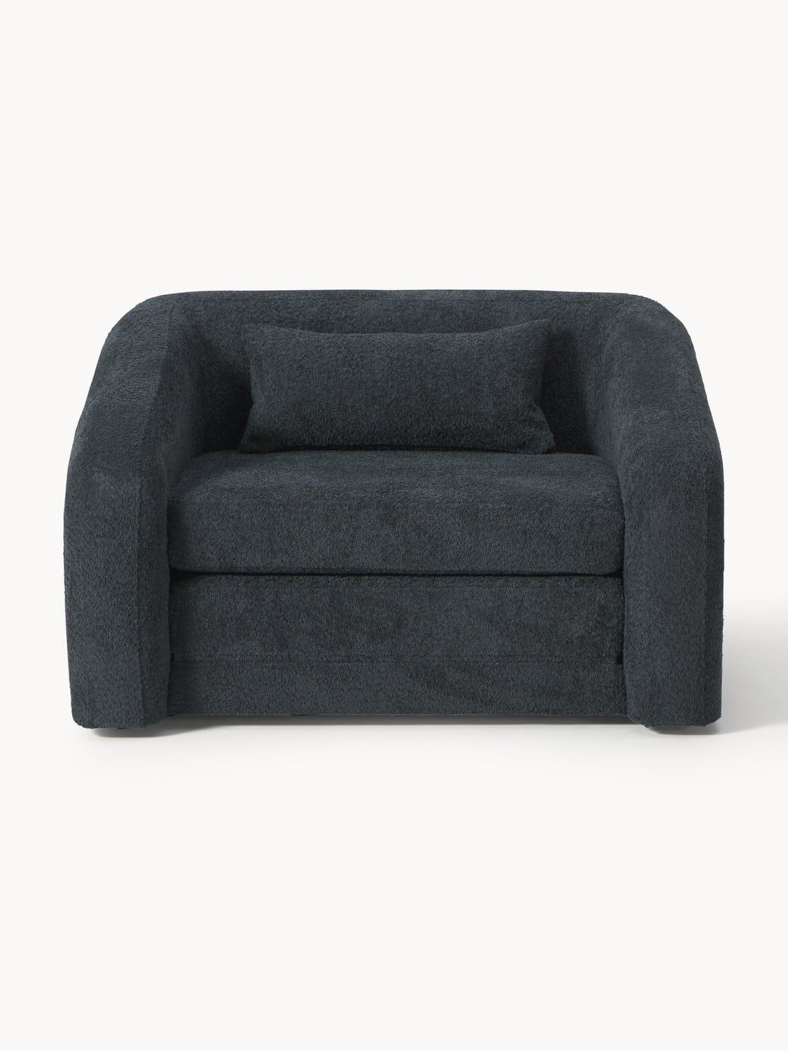 Eliot Sleeper Chair in Teddy Bouclé — Charcoal
