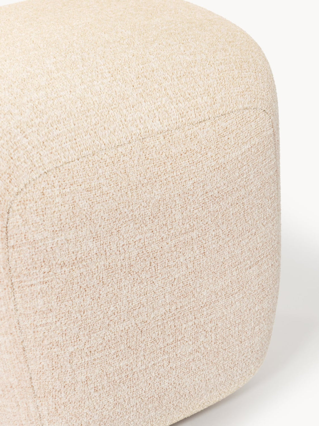 Wolke Tall Bouclé Sofa Ottoman — Blush