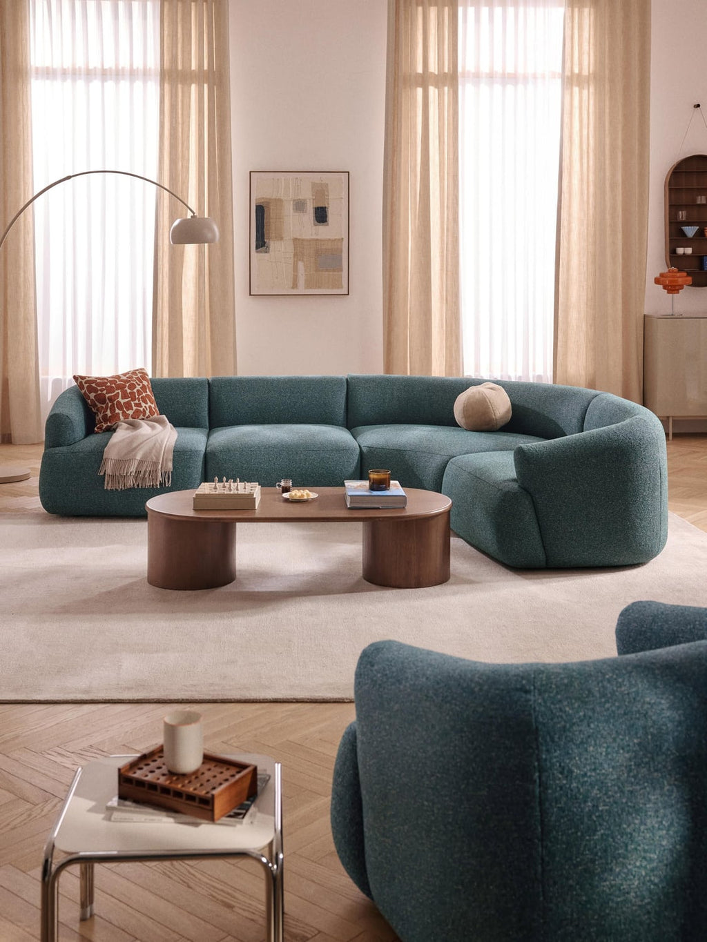 Sofia Modular Bouclé Corner Sofa (4-seater) — Teal