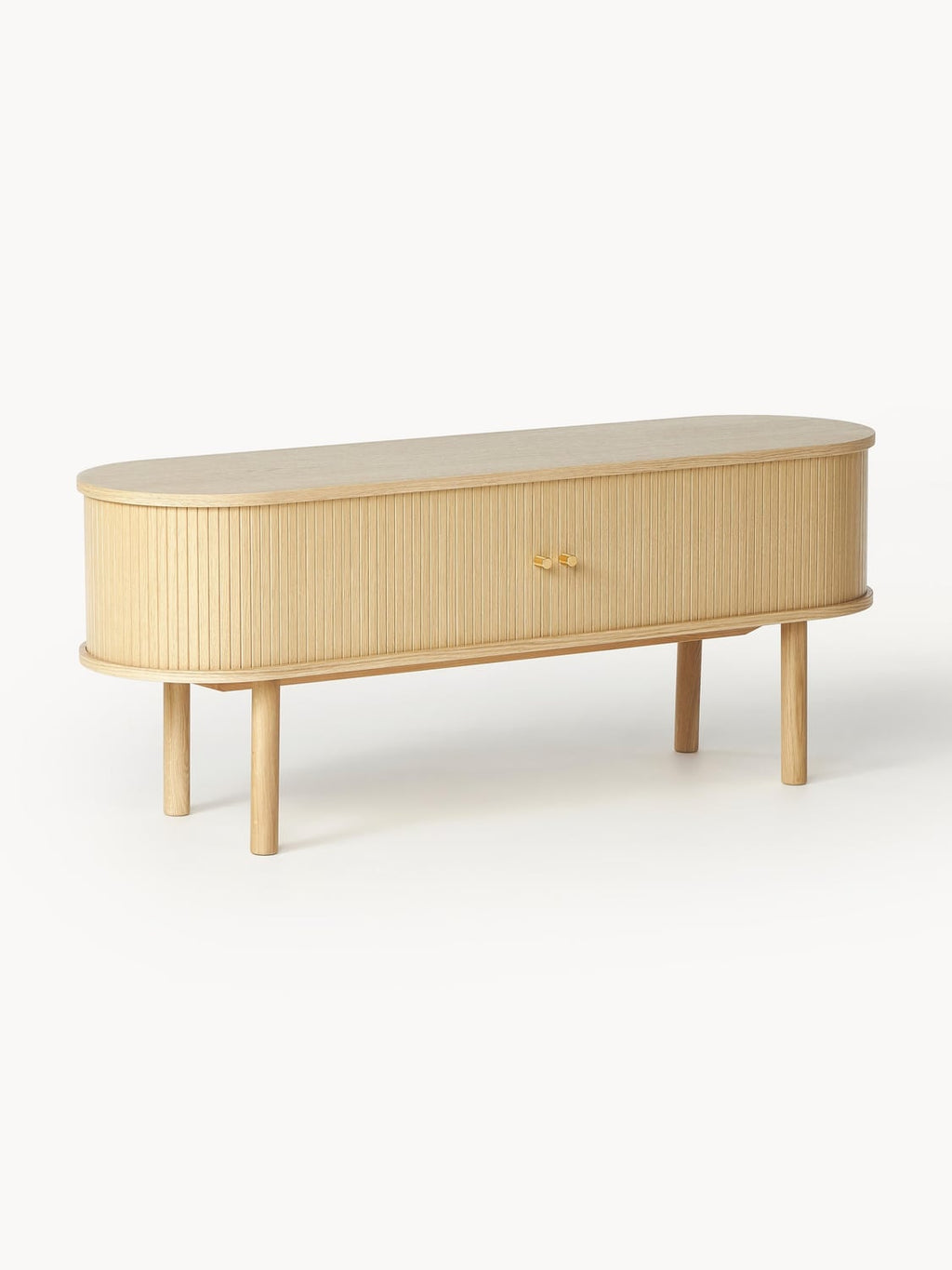 Calary Lowboard with Fluted Front — Beige