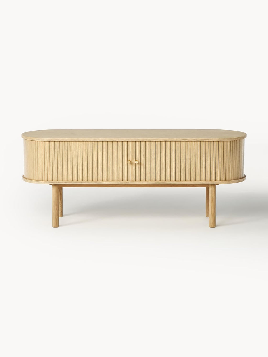 Calary Lowboard with Fluted Front — Beige