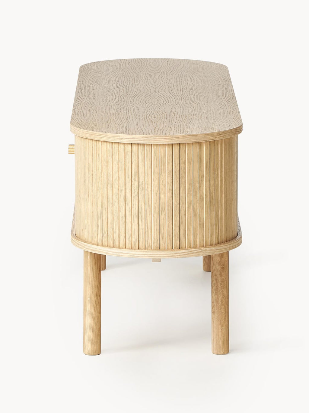 Calary Lowboard with Fluted Front — Beige