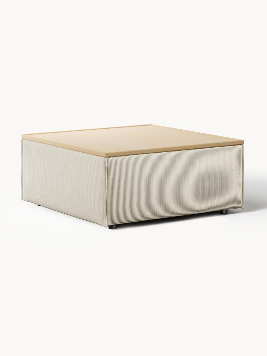 Lennon Sofa Ottoman in Corduroy with Storage — Oatmeal