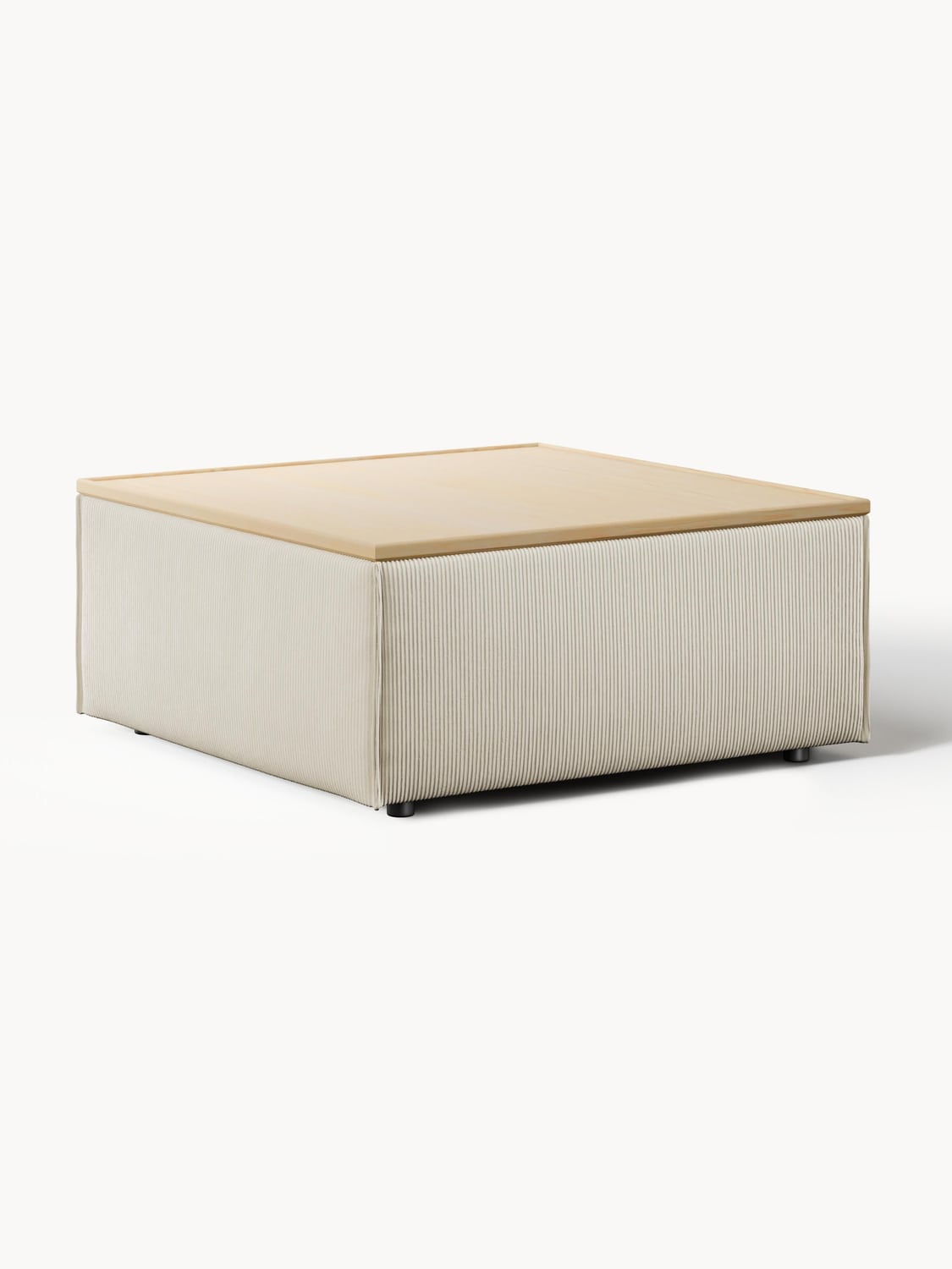 Lennon Sofa Ottoman in Corduroy with Storage — Oatmeal