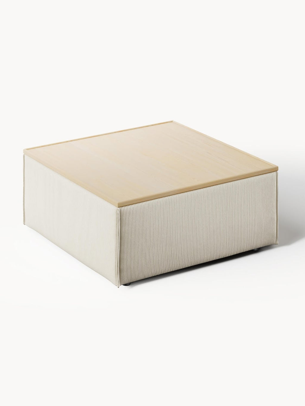 Lennon Sofa Ottoman in Corduroy with Storage — Oatmeal