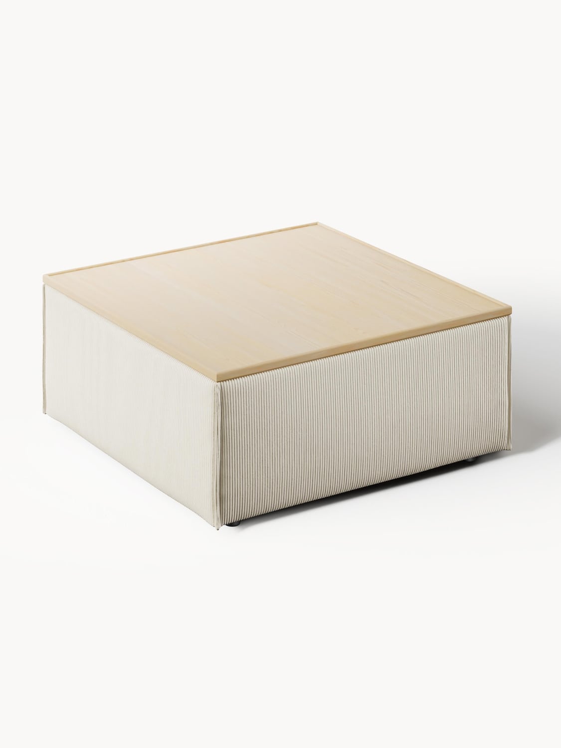 Lennon Sofa Ottoman in Corduroy with Storage — Oatmeal