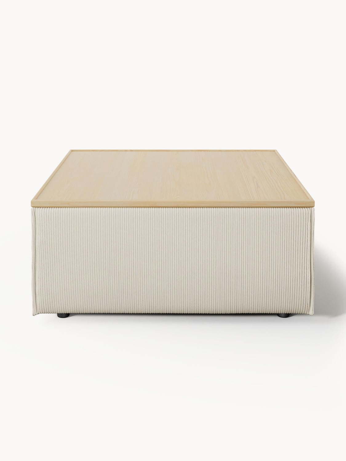 Lennon Sofa Ottoman in Corduroy with Storage — Oatmeal
