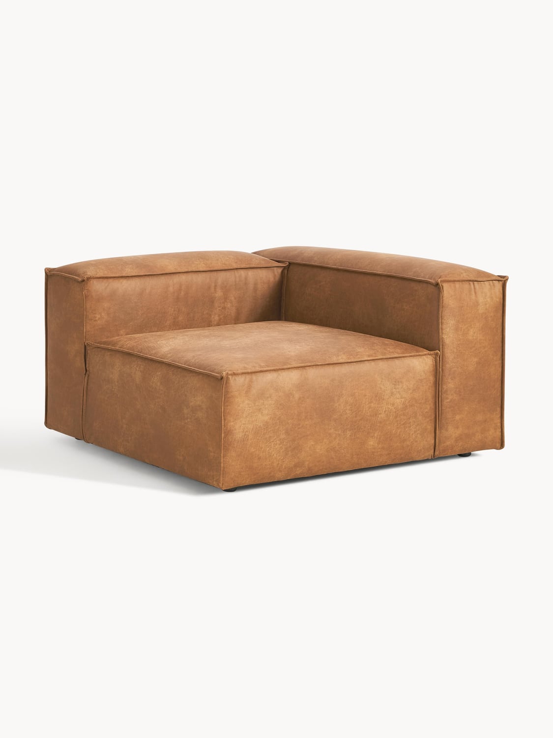 Lennon Corner Module in Leather — Caramel