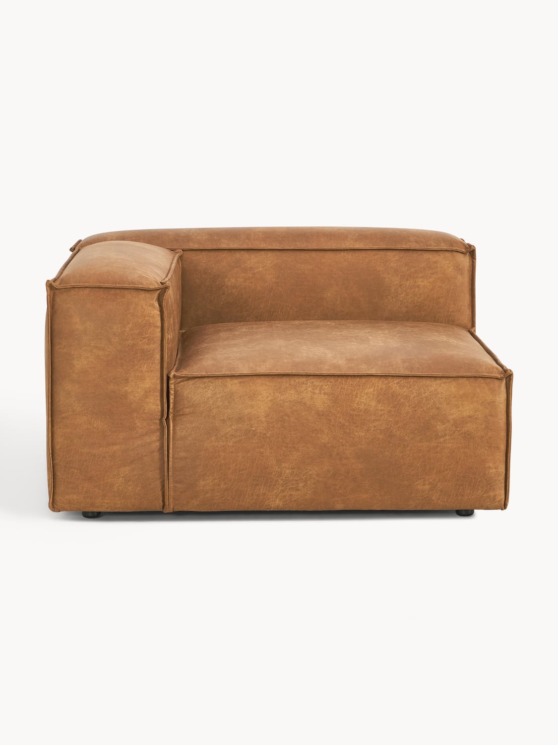 Lennon Corner Module in Leather — Caramel