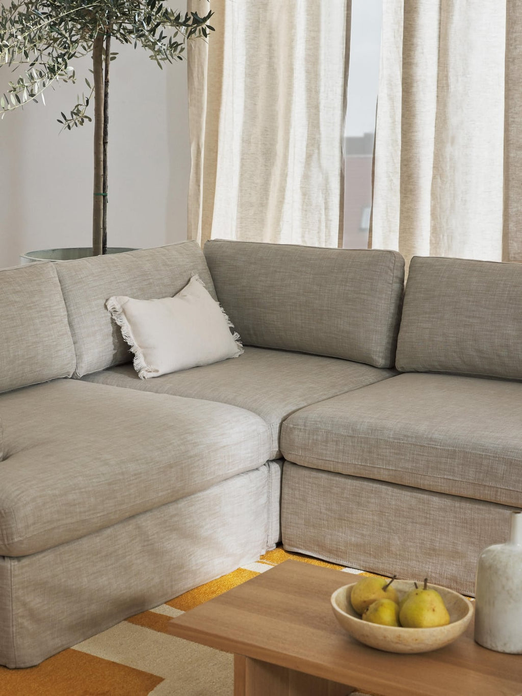 Russell Corner Module with removable covers — Blush