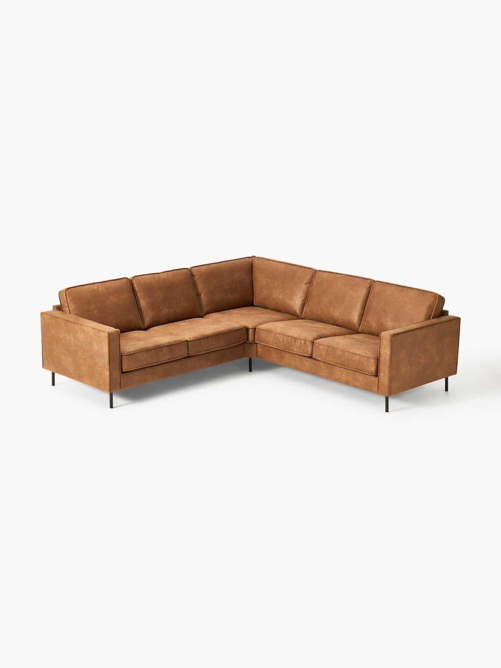Hunter Corner Sofa in Leather (4-seater) — Terracotta