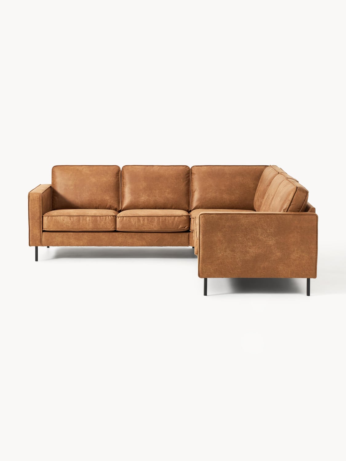 Hunter Corner Sofa in Leather (4-seater) — Terracotta