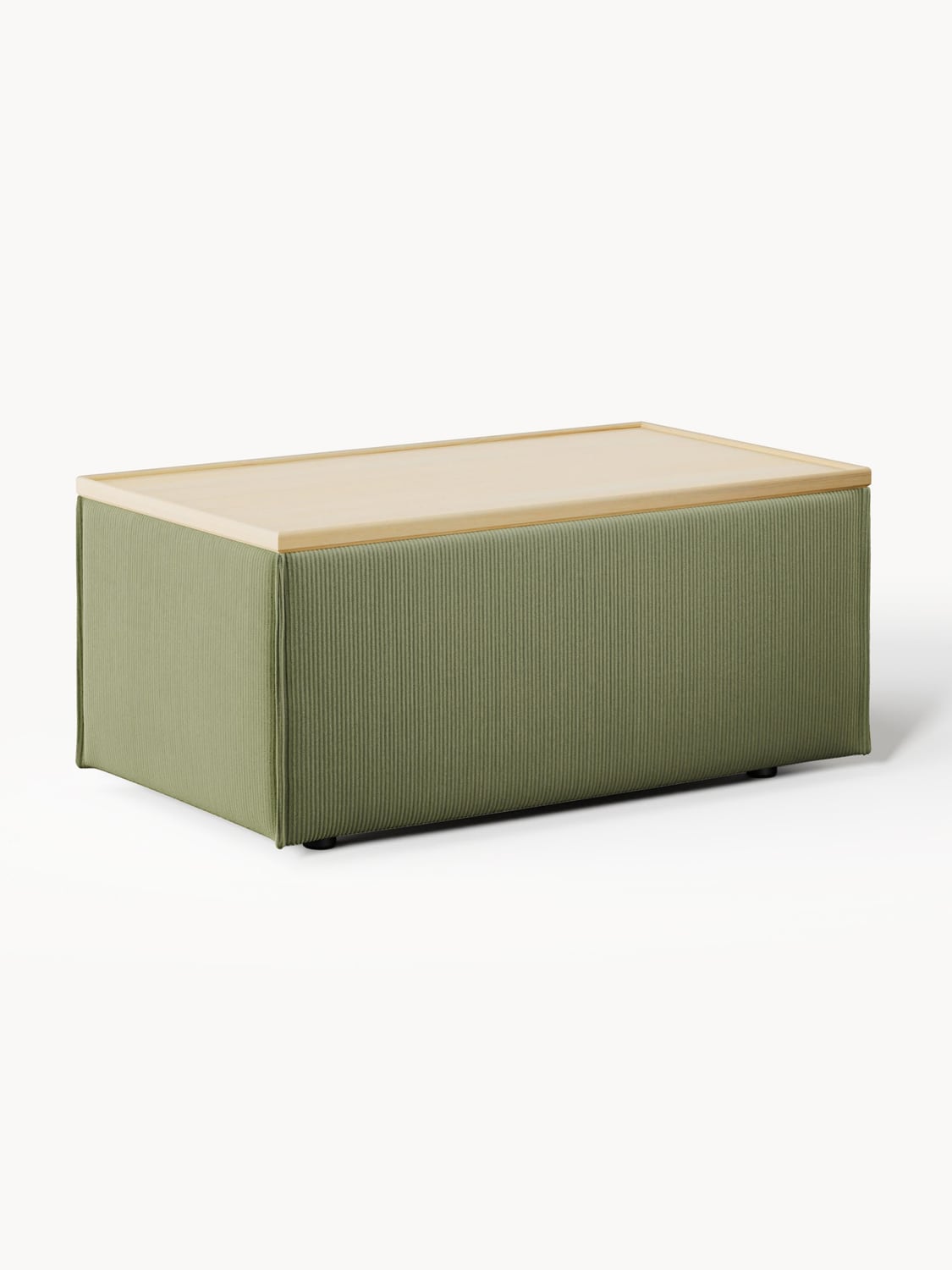 Lennon Sofa Ottoman in Corduroy with Storage — Taupe