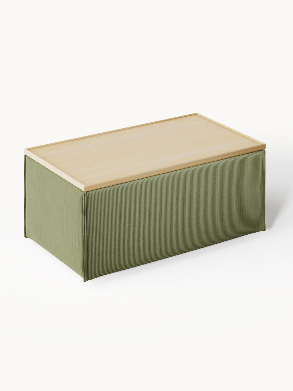 Lennon Sofa Ottoman in Corduroy with Storage — Taupe