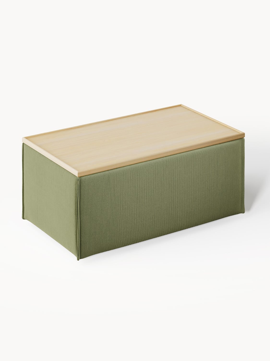 Lennon Sofa Ottoman in Corduroy with Storage — Taupe
