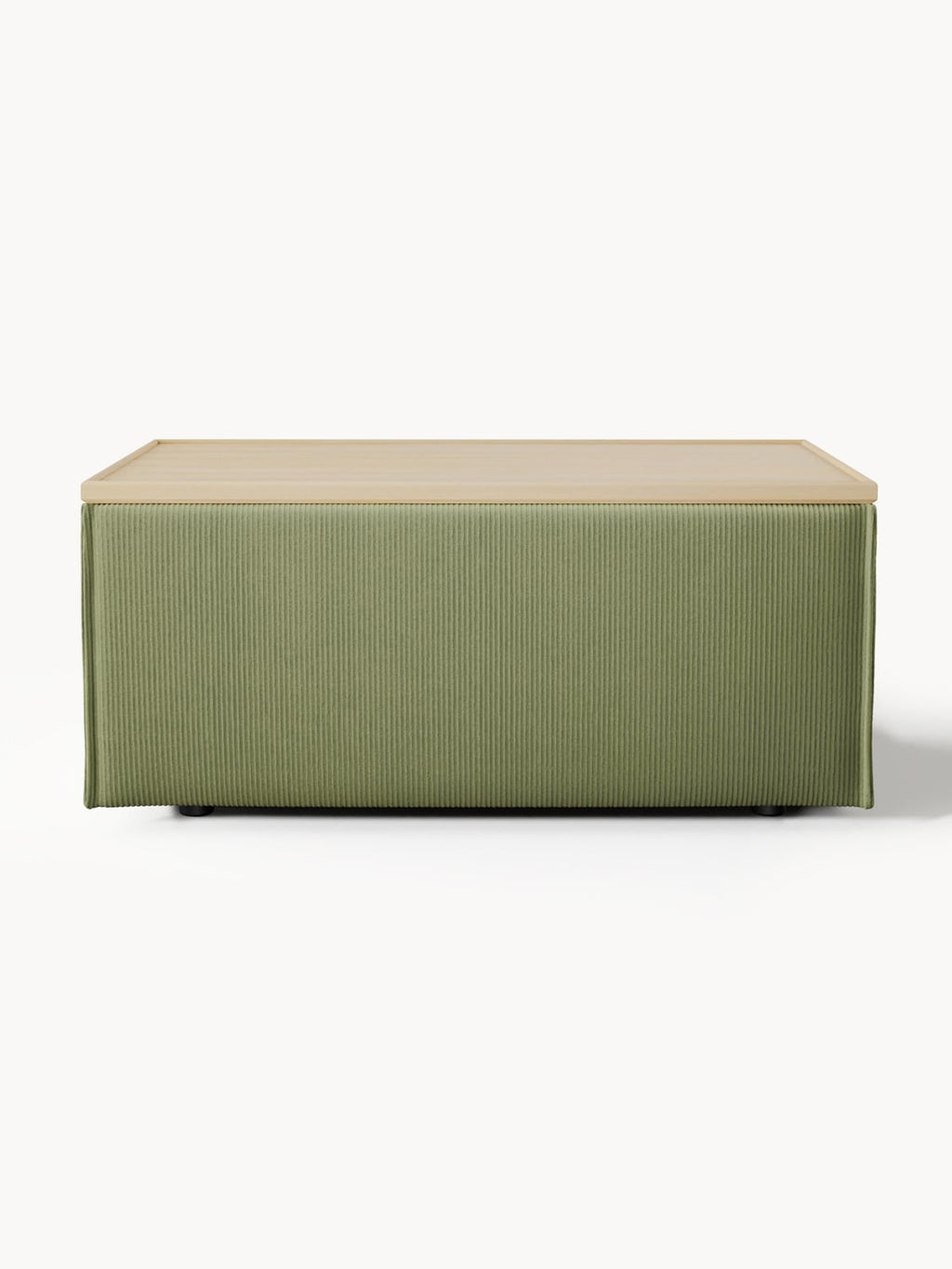 Lennon Sofa Ottoman in Corduroy with Storage — Taupe
