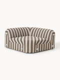 Wolke Round Striped Corner Module — Warm Grey
