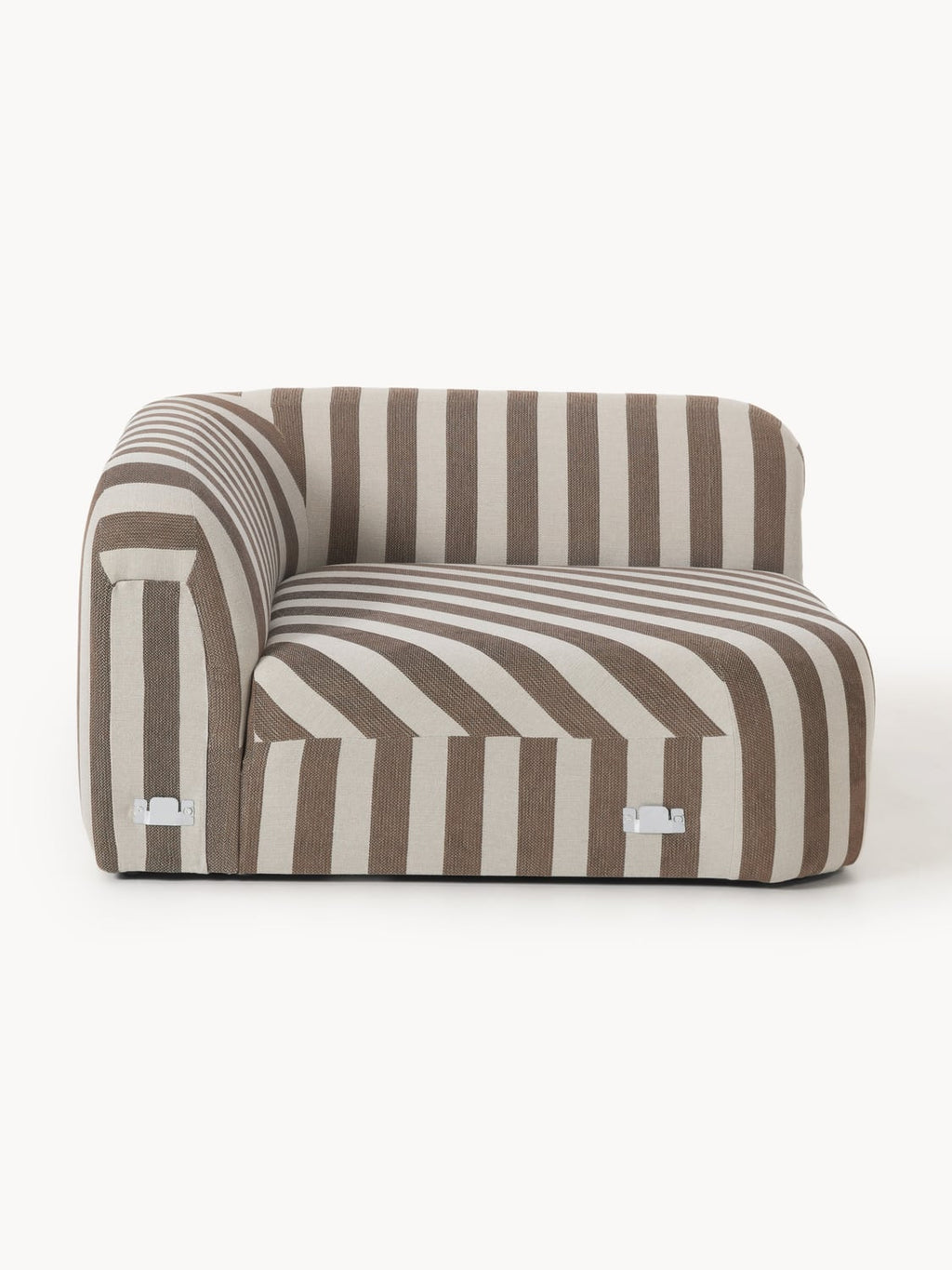 Wolke Round Striped Corner Module — Warm Grey