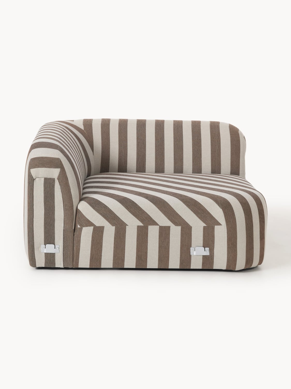 Wolke Round Striped Corner Module — Warm Grey