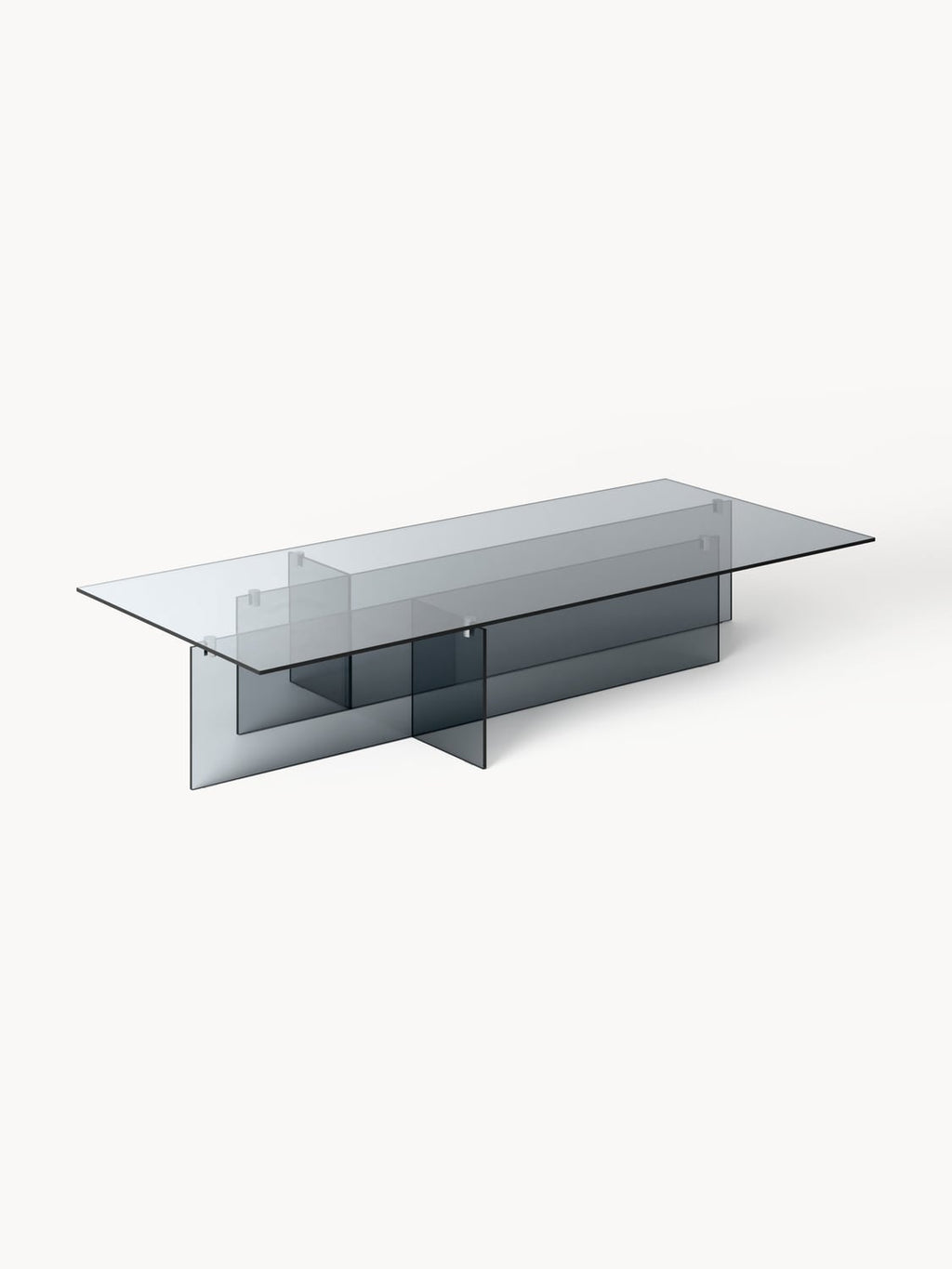 Anouk Large Glass-Coffee Table, B 160 cm — Grey