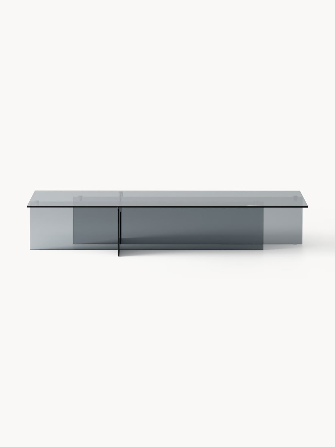Anouk Large Glass-Coffee Table, B 160 cm — Grey