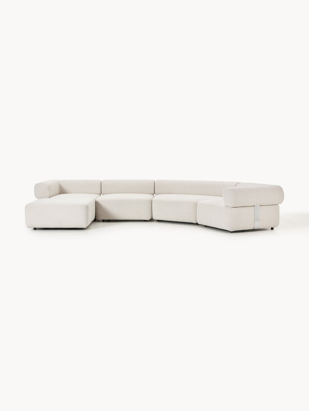 Anton Large Modular Bouclé Sofa with Ottoman (left/right) — Light Grey