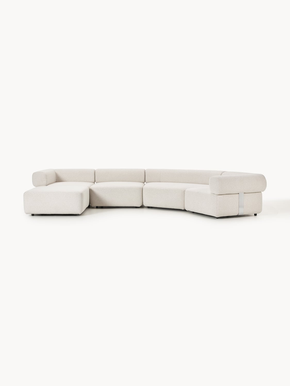 Anton Large Modular Bouclé Sofa with Ottoman (left/right) — Light Grey