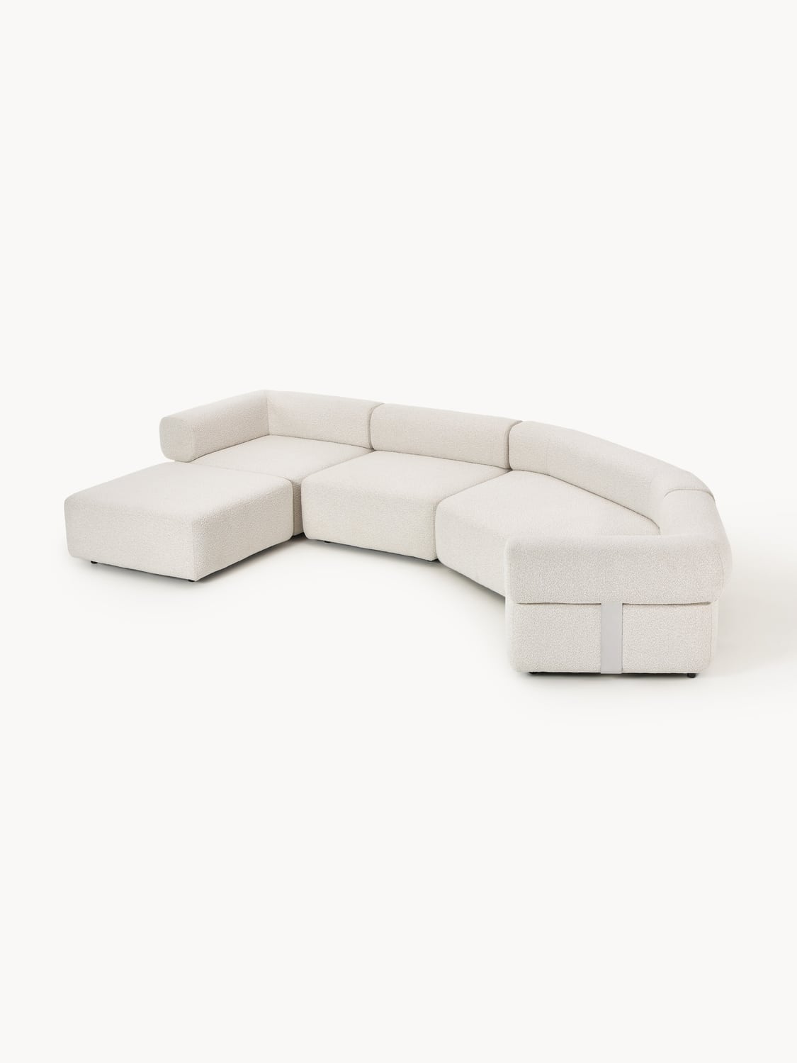 Anton Large Modular Bouclé Sofa with Ottoman (left/right) — Light Grey