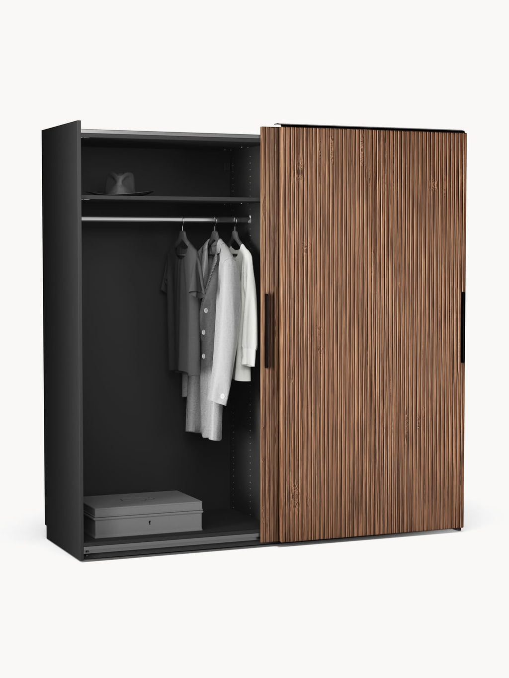 Simone Modular Sliding-Door Wardrobe, 200 cm Width, in various sizes — Olive