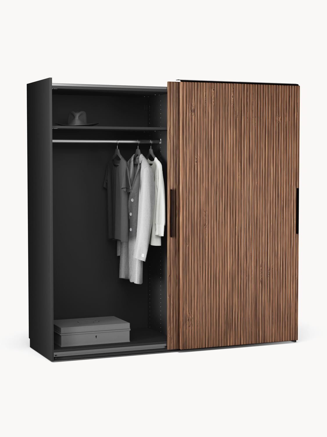 Simone Modular Sliding-Door Wardrobe, 200 cm Width, in various sizes — Olive