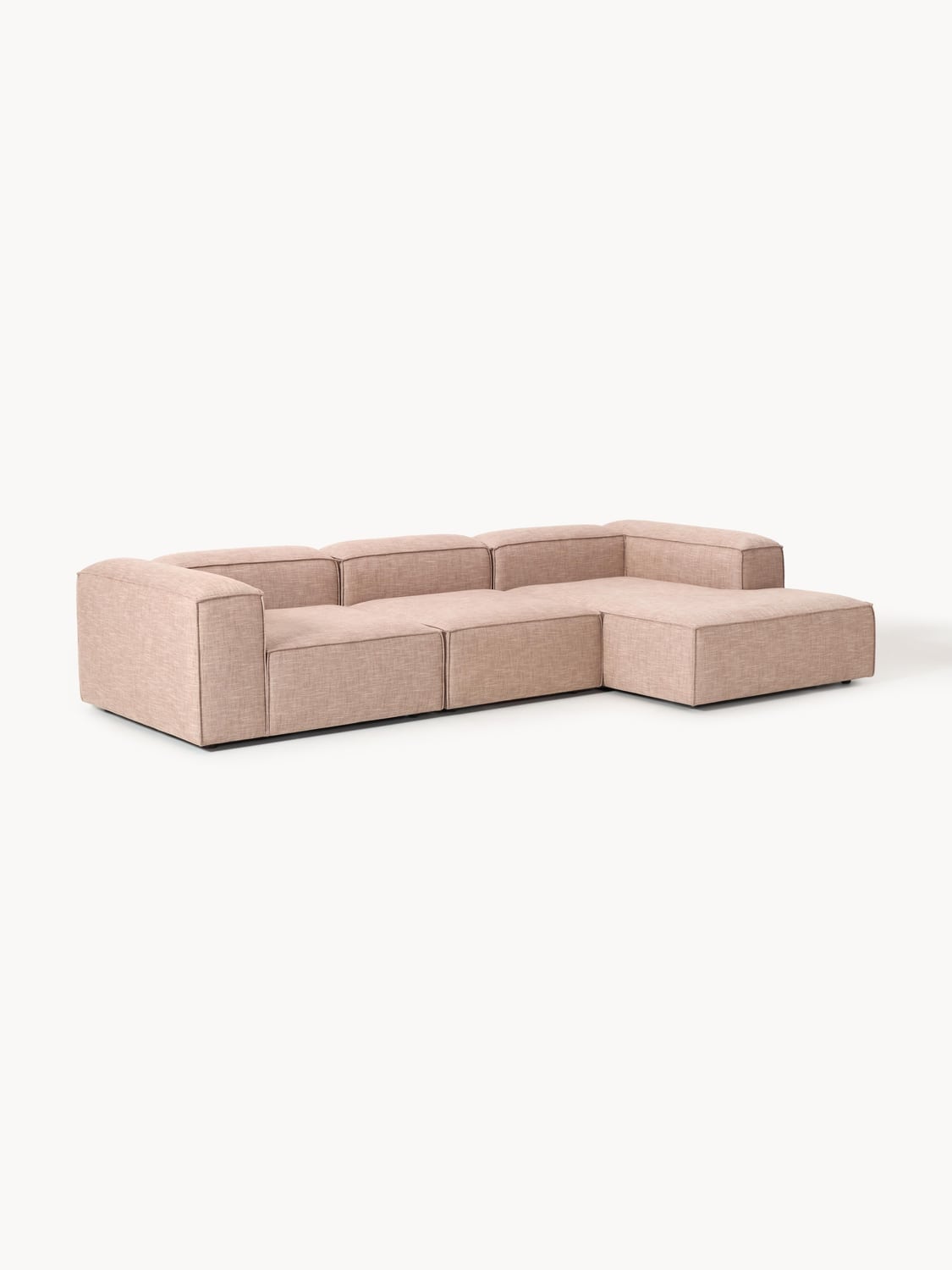 Lennon Modular Corner Sofa (4-seater) in Linen Blend — Pink