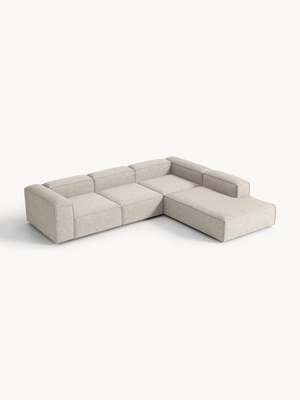 Lennon Modular XL Corner Sofa (4-seater) in Linen Blend — Oatmeal
