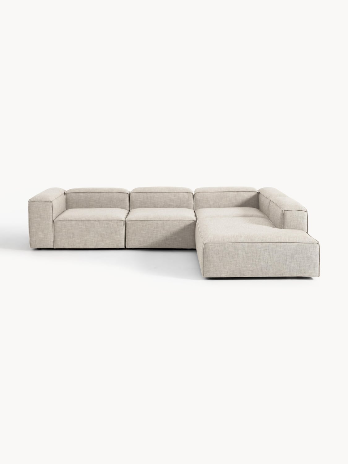 Lennon Modular XL Corner Sofa (4-seater) in Linen Blend — Oatmeal