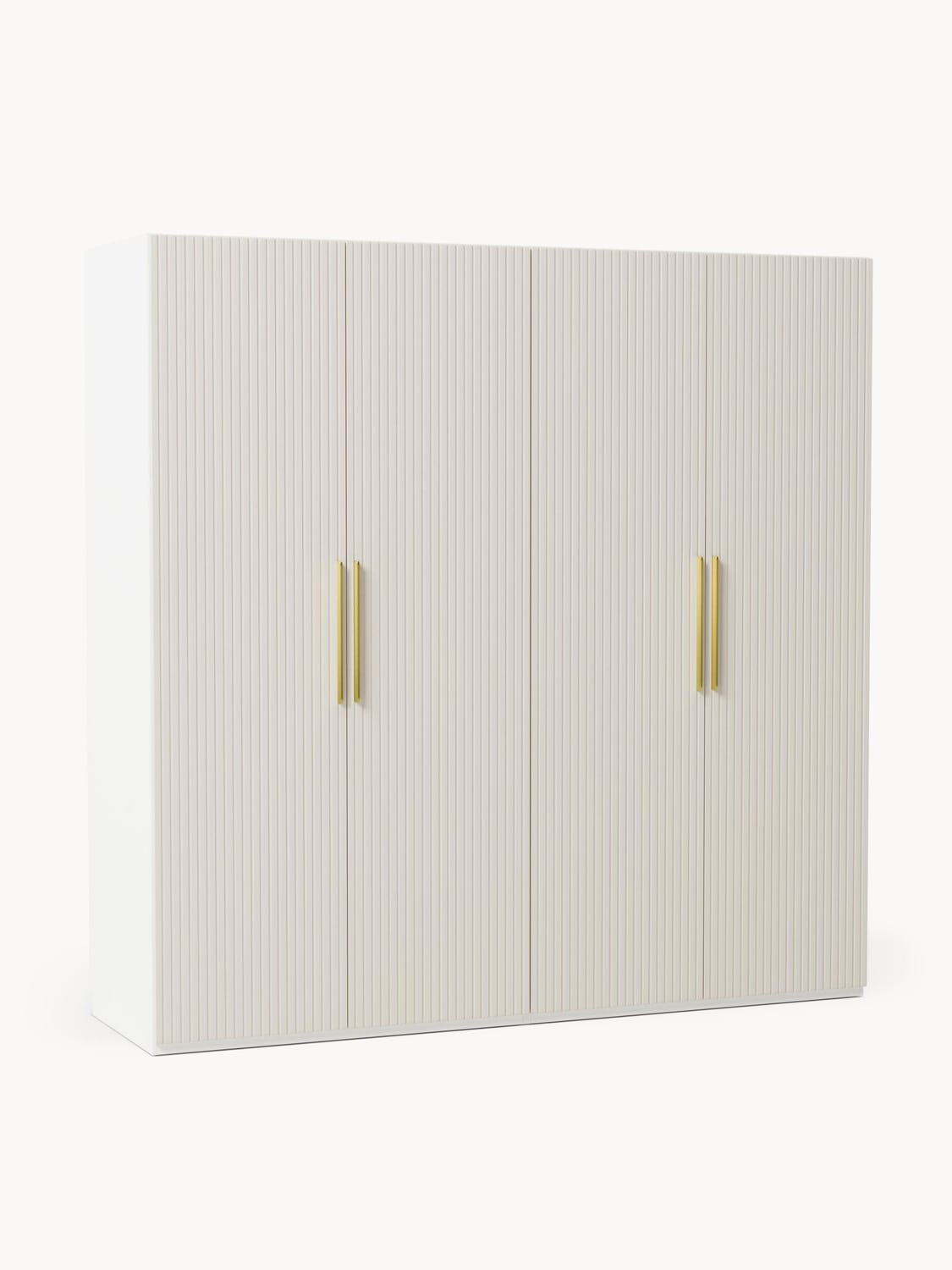 Simone Modular Hinged-Door Wardrobe, 200 cm Width, in various sizes — Light Grey