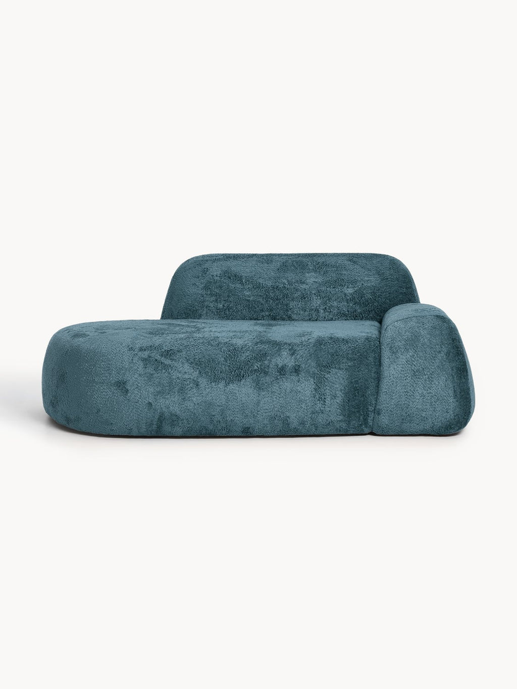 Wolke Teddy Bouclé Sofa (2-seater) with Chaise Longue — Teal