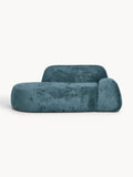 Wolke Teddy Bouclé Sofa (2-seater) with Chaise Longue — Teal