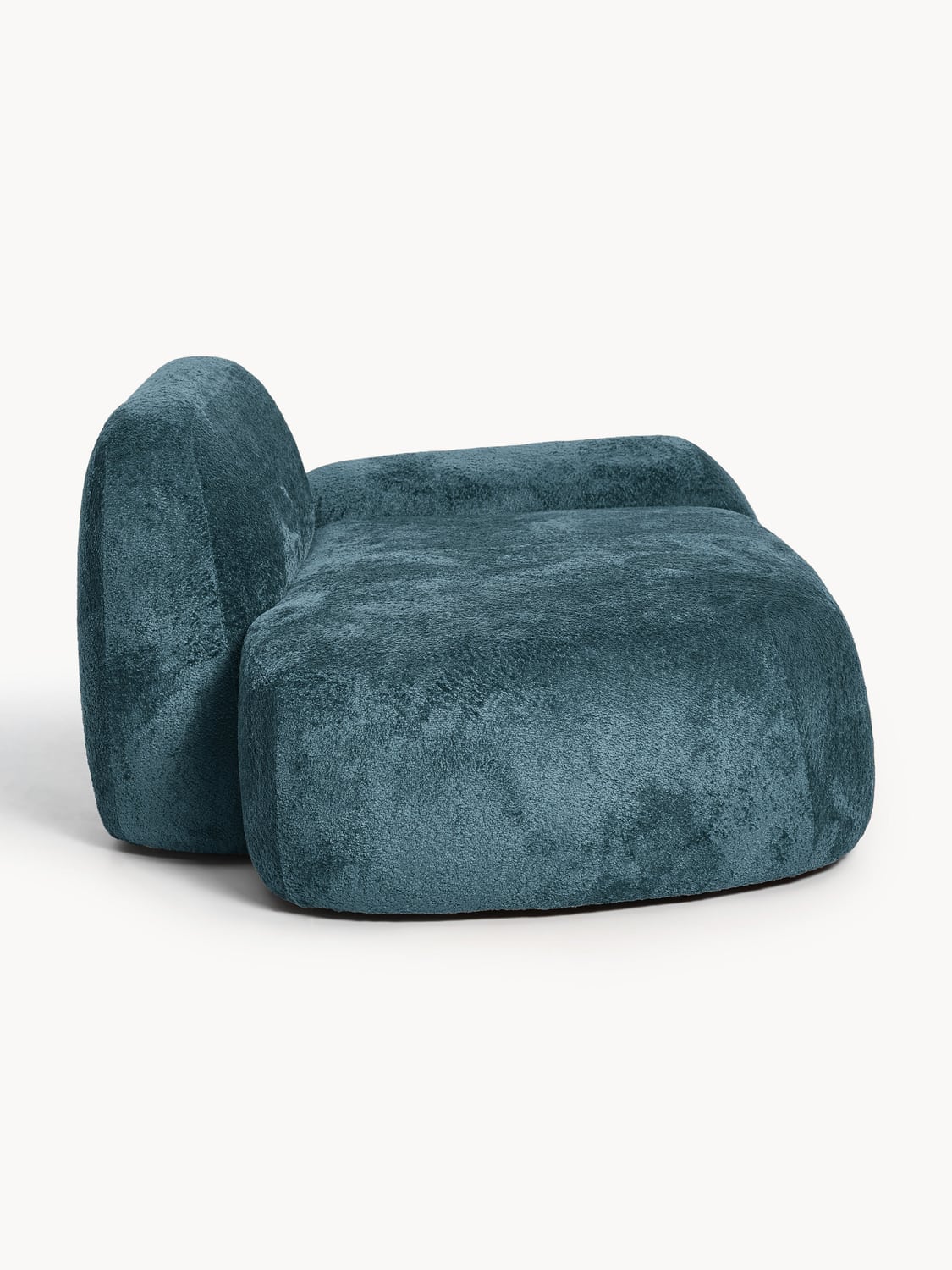 Wolke Teddy Bouclé Sofa (2-seater) with Chaise Longue — Teal