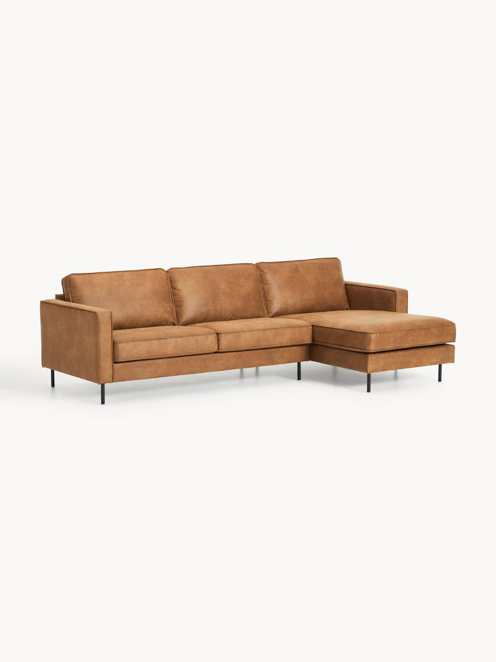 Hunter Leather-Corner Sofa (3-seater) — Camel
