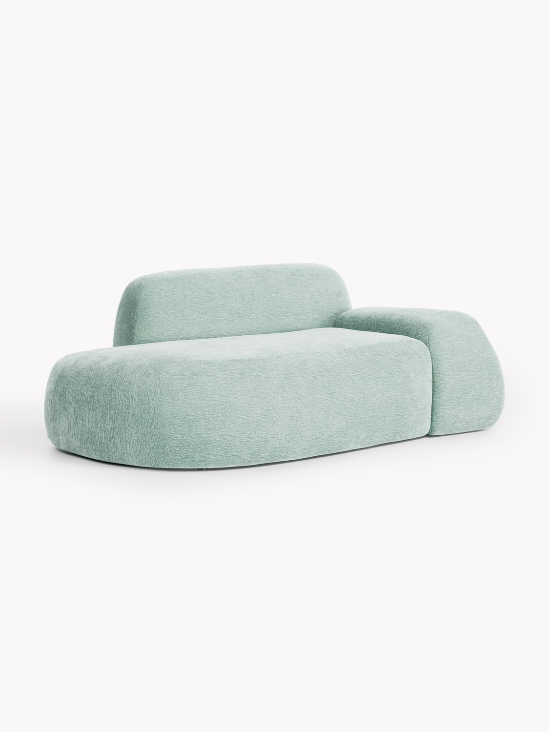 Wolke Sofa (2-seater) with Chaise Longue — Light Grey