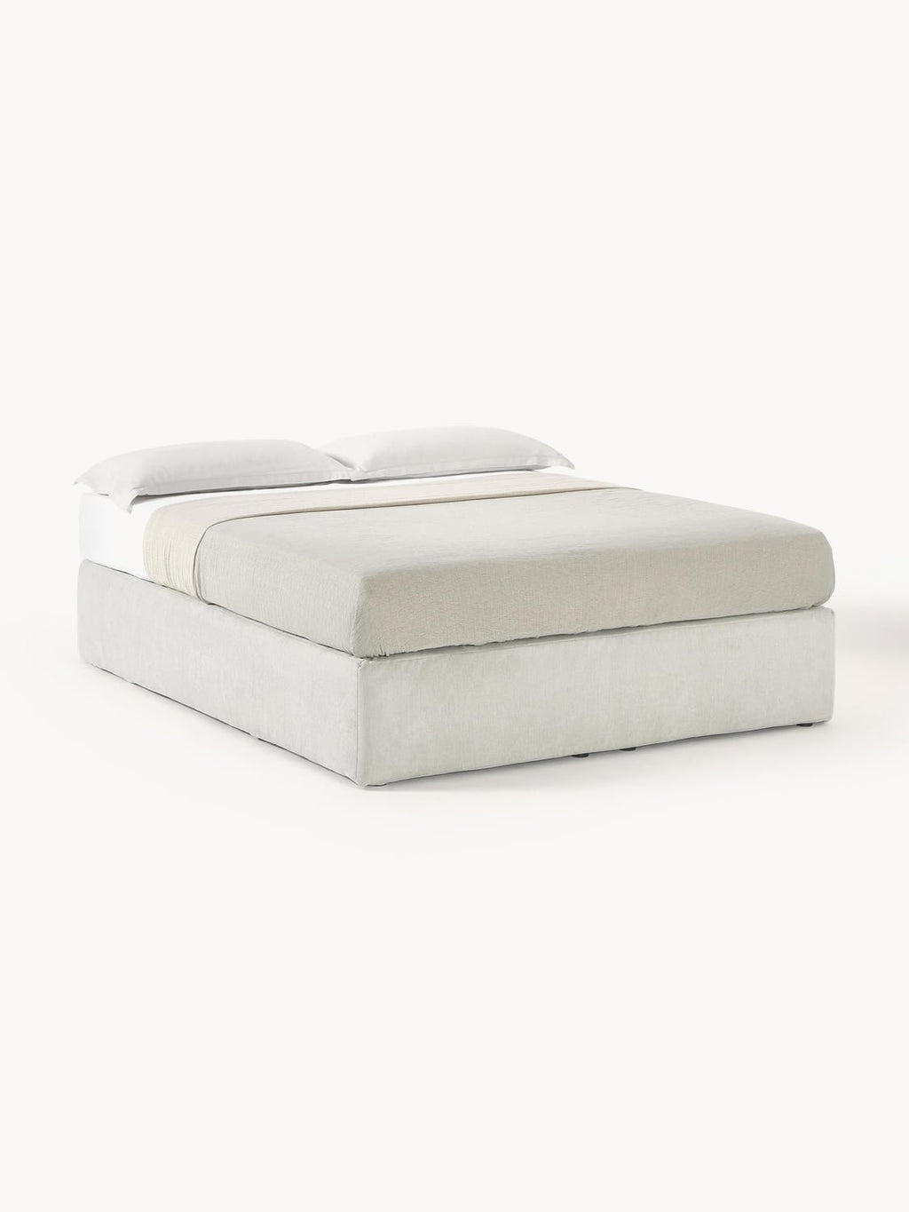 Enya Box-Spring Bed — Light Grey