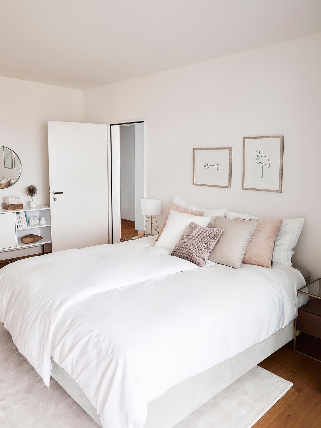 Enya Box-Spring Bed — Light Grey