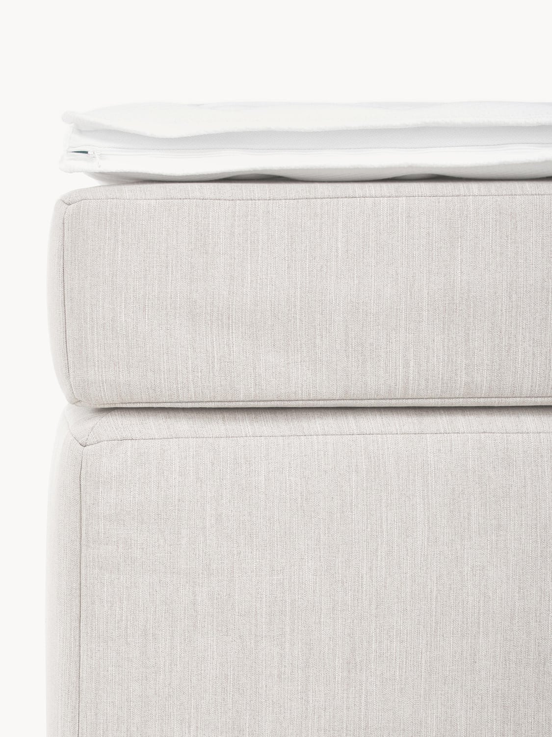 Enya Box-Spring Bed — Light Grey