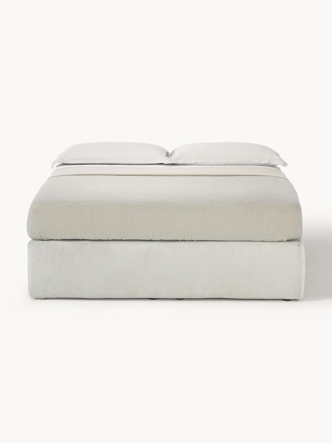 Enya Box-Spring Bed — Light Grey