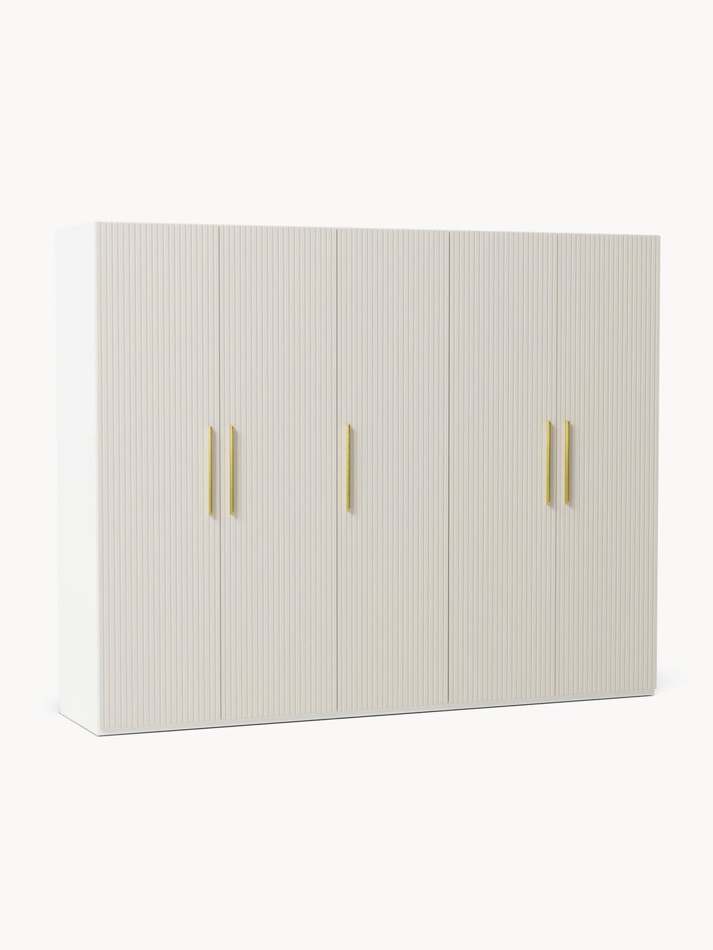 Simone Modular Hinged-Door Wardrobe, 250 cm Width, in various sizes — Light Grey